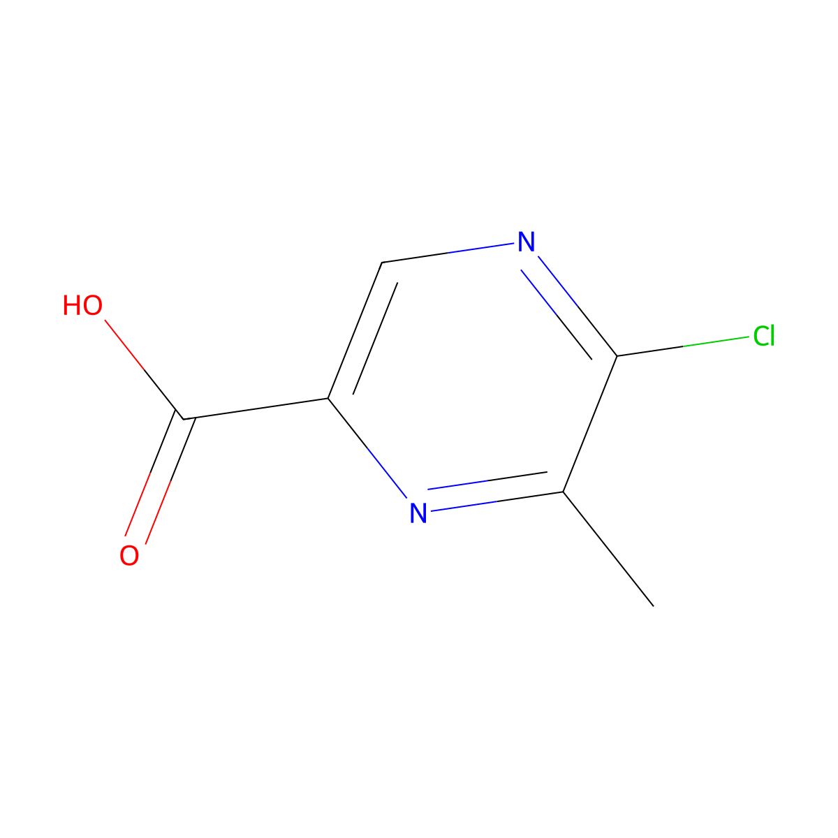 5-Chloro-6-methylpyrazine-2-carboxylic acid molecular structure, CAS 188781-36-4