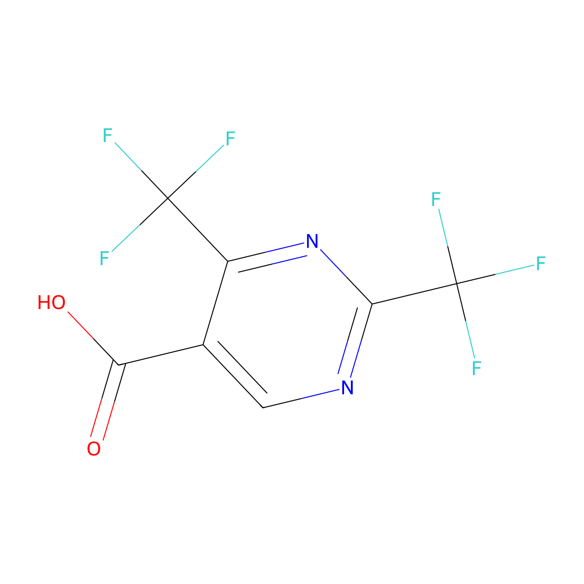 2,4-bis(trifluoromethyl)pyrimidine-5-carboxylic Acid molecular structure, CAS 188781-46-6