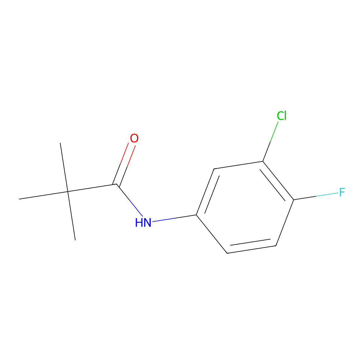N-(3-chloro-4-fluorophenyl)-2,2-dimethylpropanamide molecular structure, CAS 188787-17-9