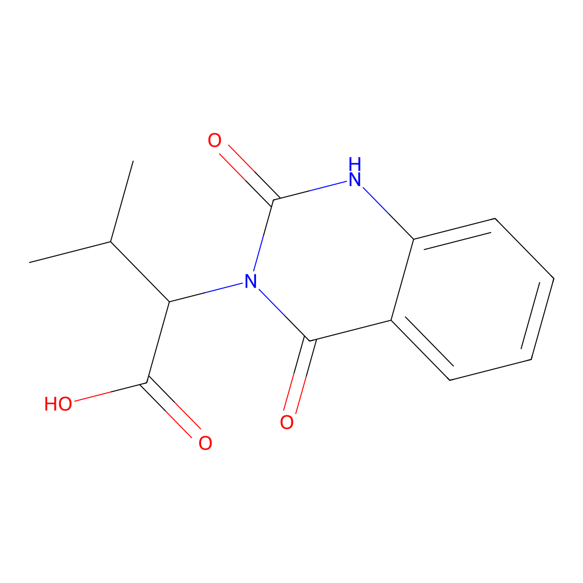 (2S)-2-(2,4-dioxo-1,2,3,4-tetrahydroquinazolin-3-yl)-3-methylbutanoic acid molecular structure, CAS 188789-54-0