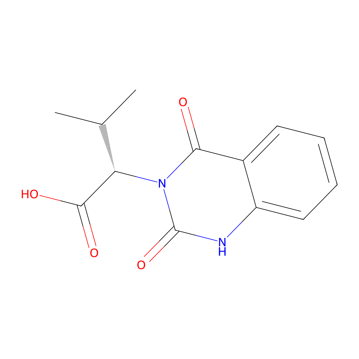 (2S)-2-(2,4-dioxo-1,2,3,4-tetrahydroquinazolin-3-yl)-3-methylbutanoic acid molecular structure, CAS 188789-54-0