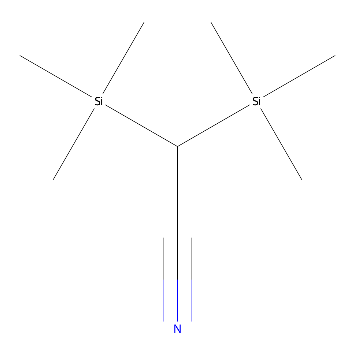 2,2-Bis(trimethylsilyl)acetonitrile molecular structure, CAS 18881-60-2