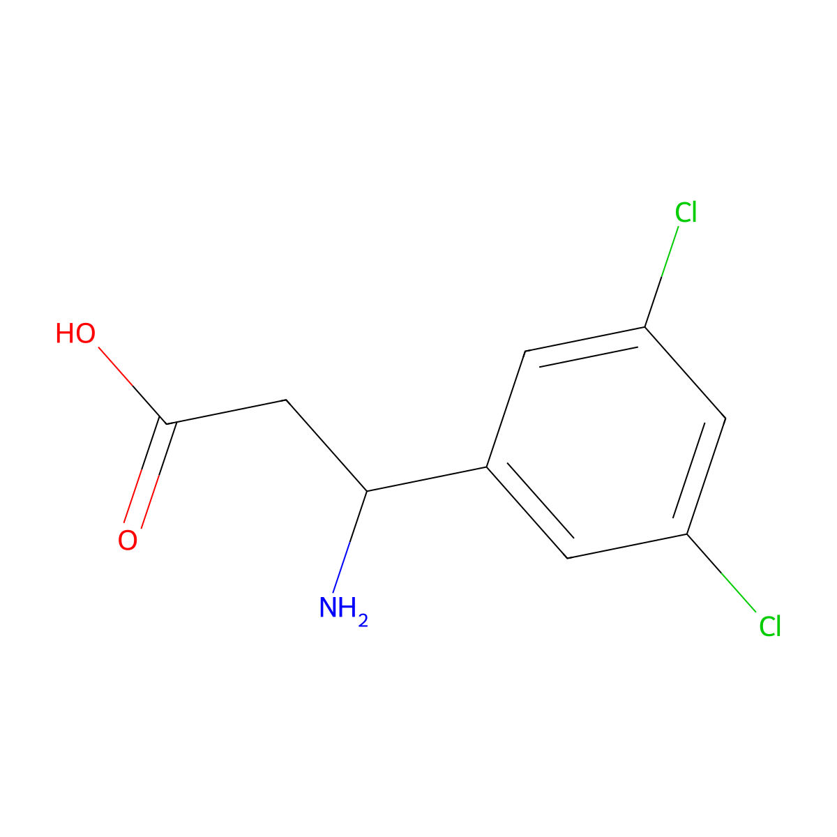 3-amino-3-(3,5-dichlorophenyl)propanoic Acid molecular structure, CAS 188812-95-5