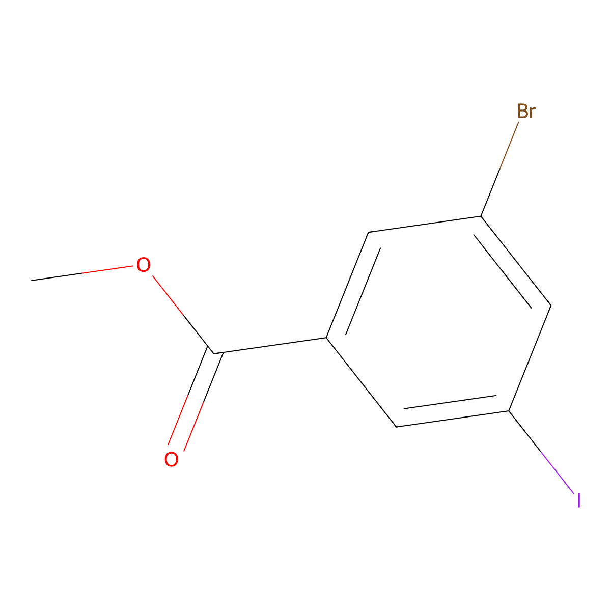 Methyl 3-bromo-5-iodobenzoate molecular structure, CAS 188813-07-2