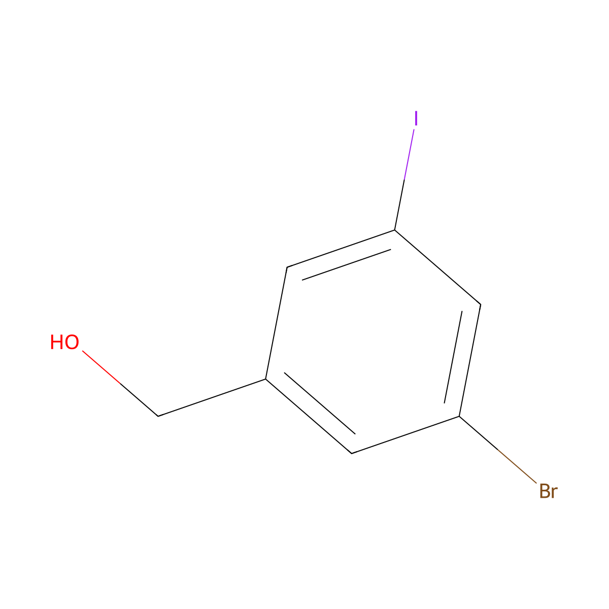 (3-Bromo-5-iodophenyl)methanol molecular structure, CAS 188813-08-3