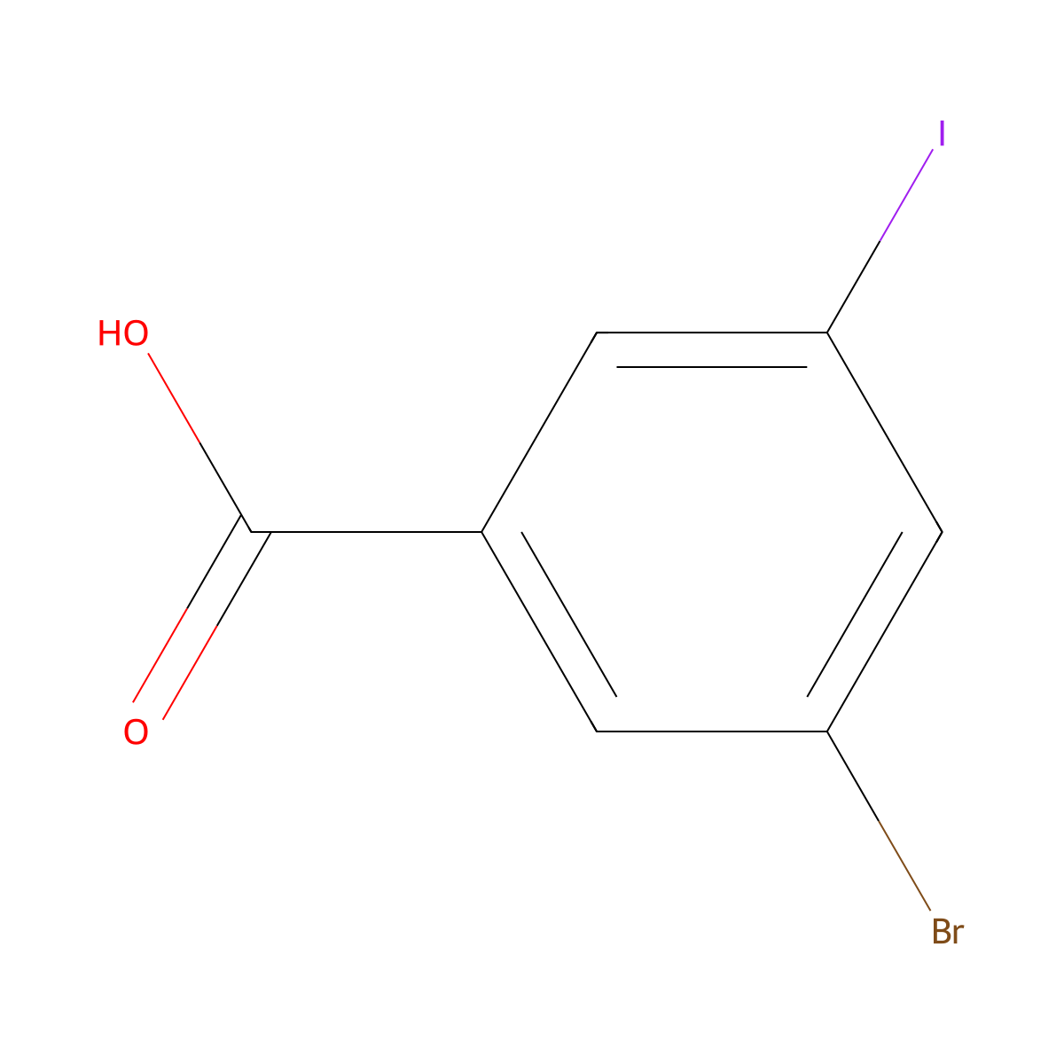 3-Bromo-5-iodobenzoic acid molecular structure, CAS 188815-32-9