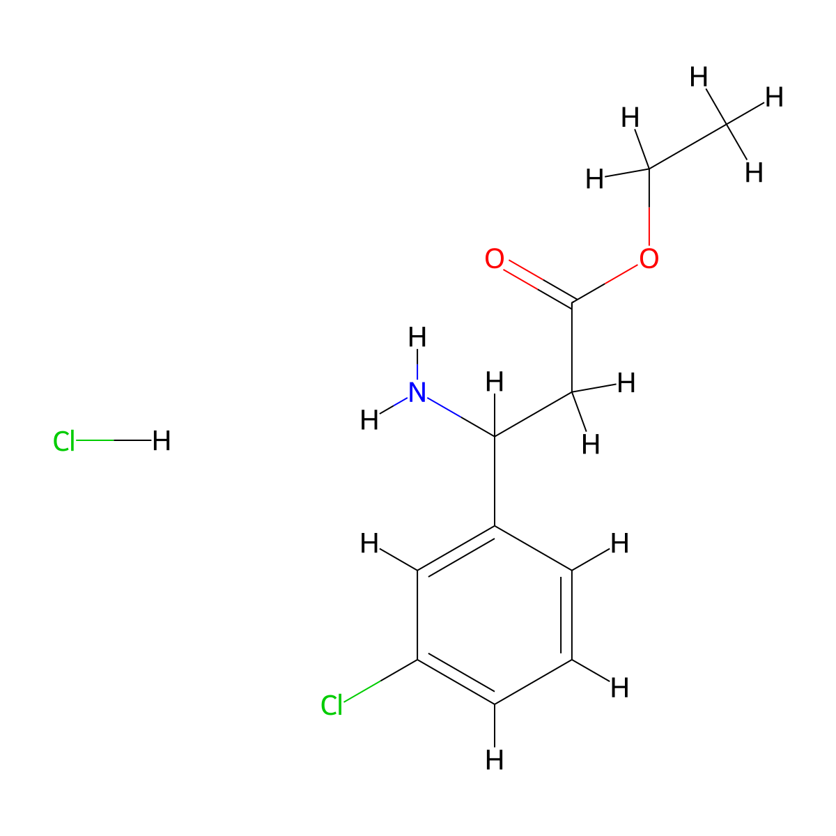 Ethyl 3-amino-3-(3-chlorophenyl)propanoate hydrochloride molecular structure, CAS 188815-45-4