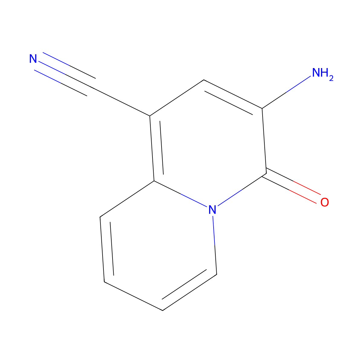 3-amino-4-oxo-4H-quinolizine-1-carbonitrile molecular structure, CAS 188816-65-1