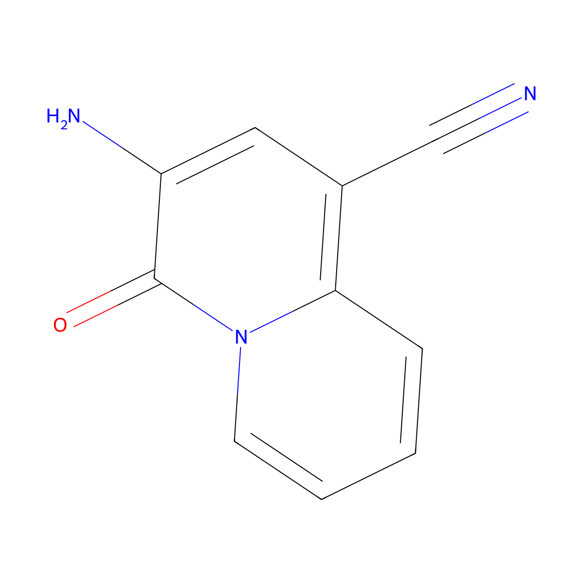 3-amino-4-oxo-4H-quinolizine-1-carbonitrile molecular structure, CAS 188816-65-1