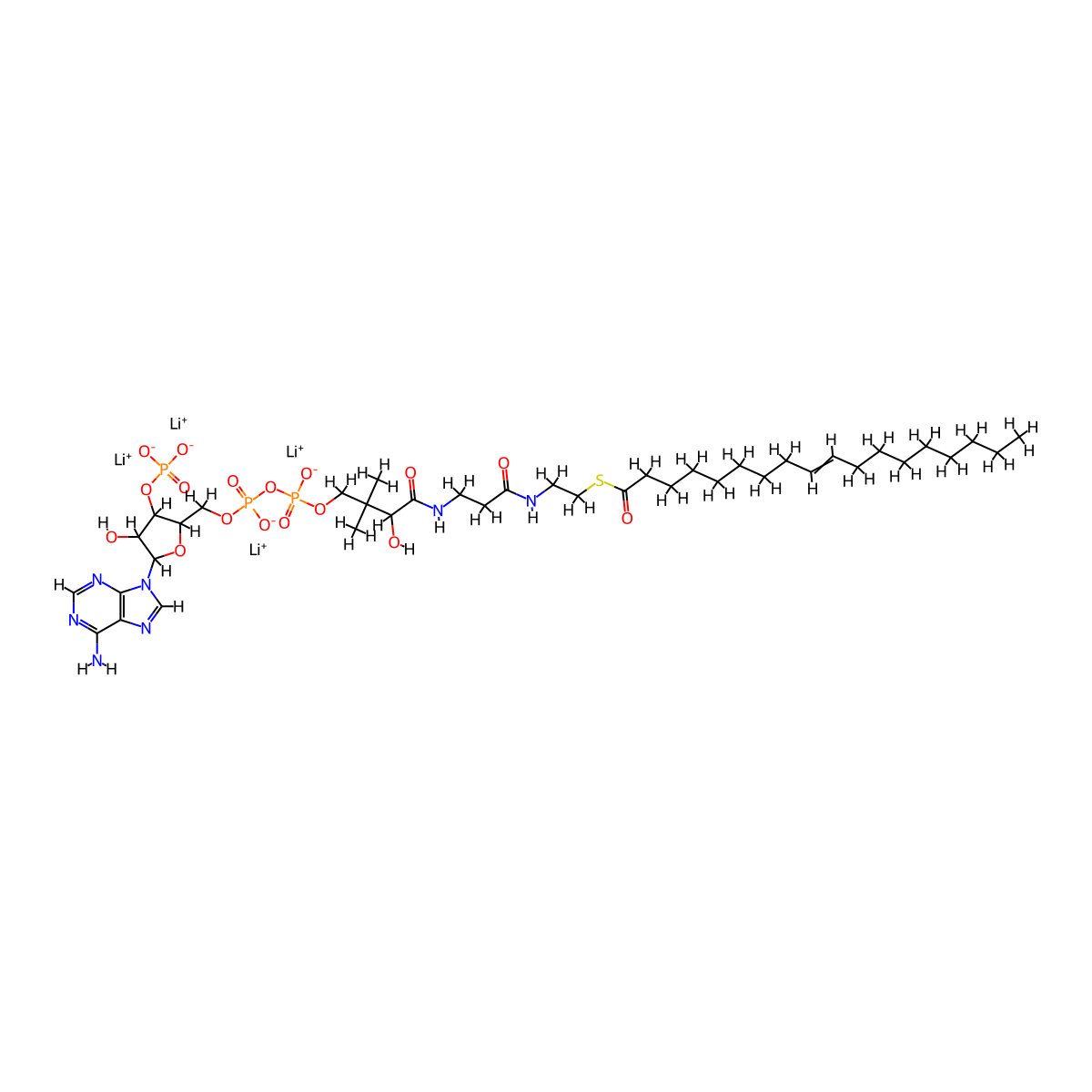 cis-9-Octadecenoyl coenzyme a lithium salt molecular structure, CAS 188824-37-5