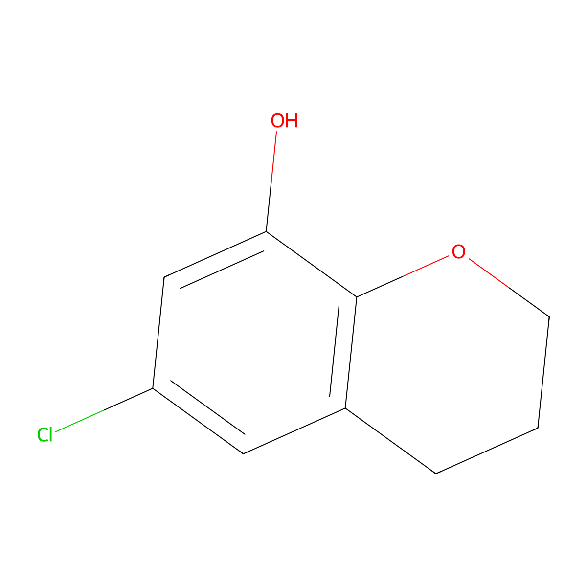 6-Chloro-3,4-dihydro-2H-1-benzopyran-8-ol molecular structure, CAS 188826-26-8