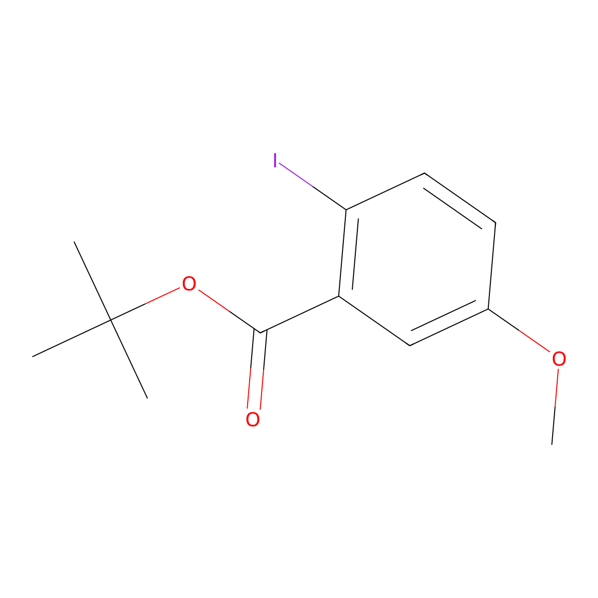 tert-Butyl 2-iodo-5-methoxybenzoate molecular structure, CAS 1888299-51-1