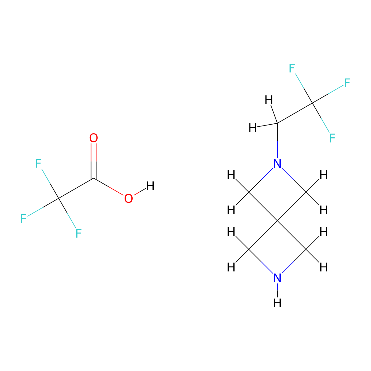 2-(2,2,2-Trifluoroethyl)-2,6-diazaspiro[3.3]heptane 2,2,2-trifluoroacetate molecular structure, CAS 1888331-32-5
