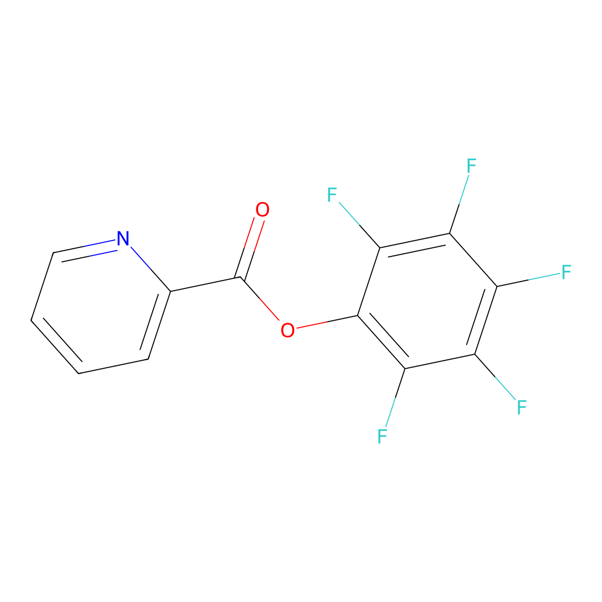 Pentafluorophenyl pyridine-2-carboxylate molecular structure, CAS 188837-53-8