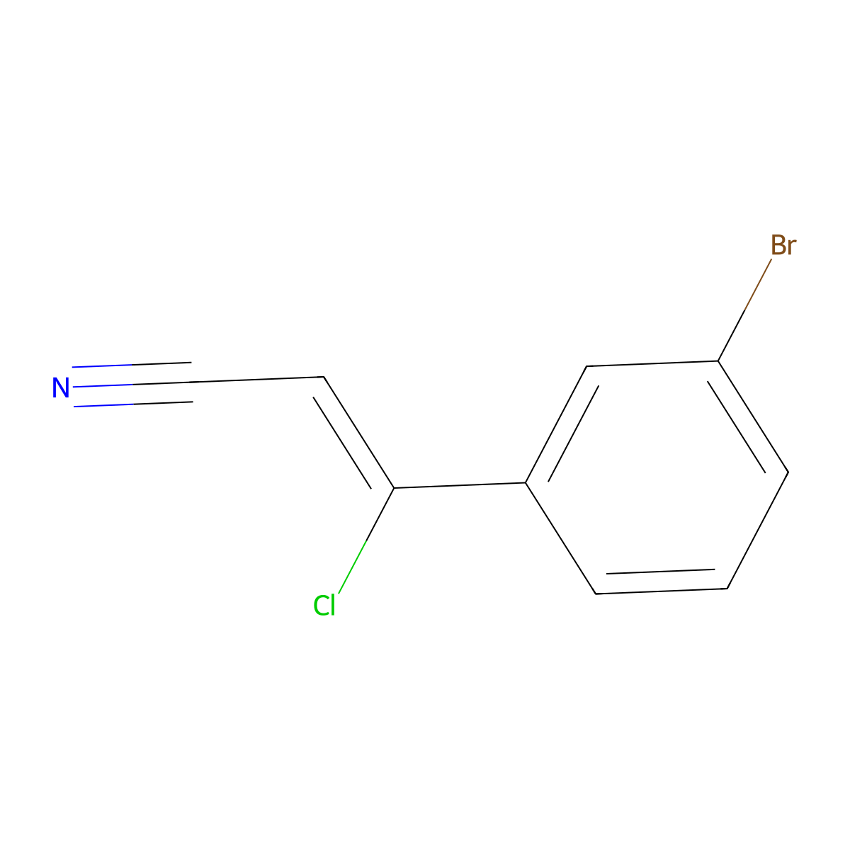 (Z)-3-(3-Bromophenyl)-3-chloroacrylonitrile molecular structure, CAS 1888390-54-2