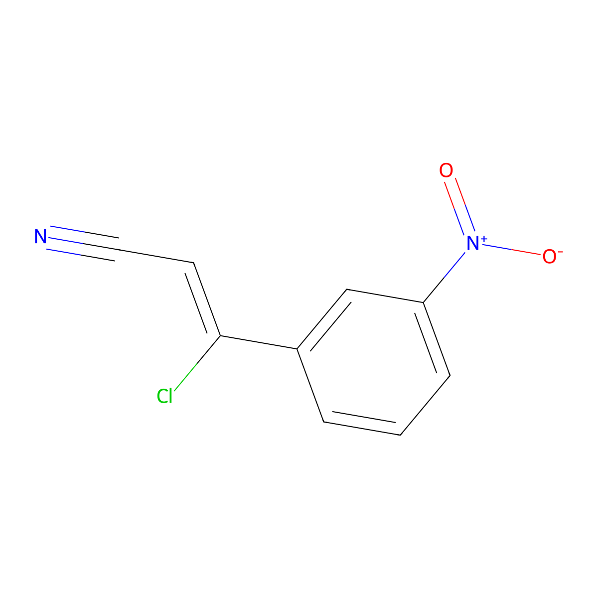 3-Chloro-3-(3-nitrophenyl)prop-2-enenitrile molecular structure, CAS 1888390-55-3