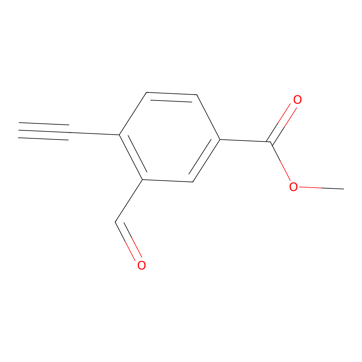 Methyl 4-ethynyl-3-formylbenzoate molecular structure, CAS 1888396-93-7