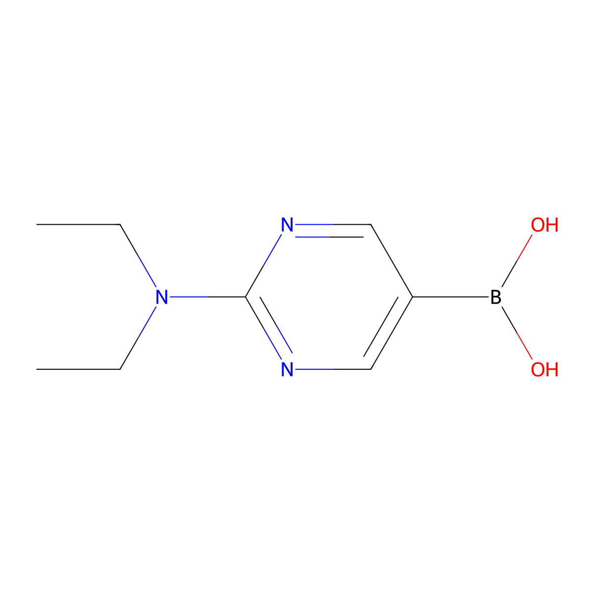[2-(Diethylamino)pyrimidin-5-YL]boronic acid molecular structure, CAS 1888409-34-4