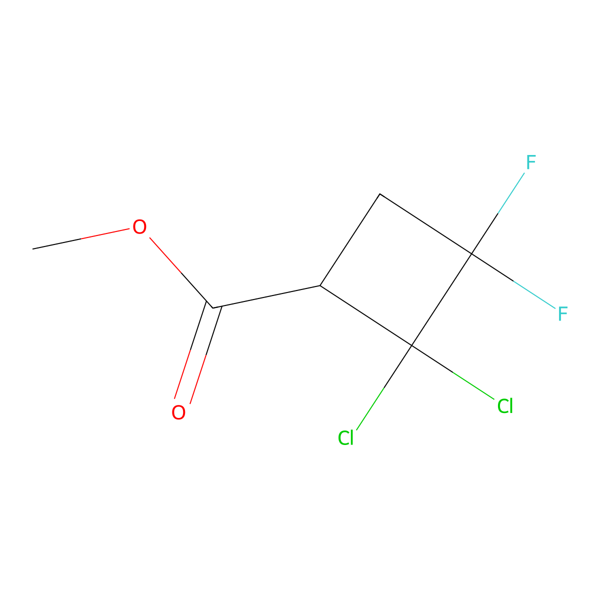 Methyl 2,2-dichloro-3,3-difluorocyclobutane-1-carboxylate molecular structure, CAS 1888413-65-7