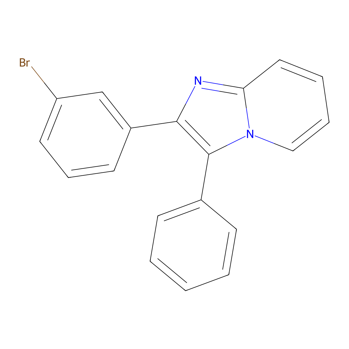 2-(3-Bromophenyl)-3-phenylimidazo[1,2-a]pyridine molecular structure, CAS 1888418-94-7