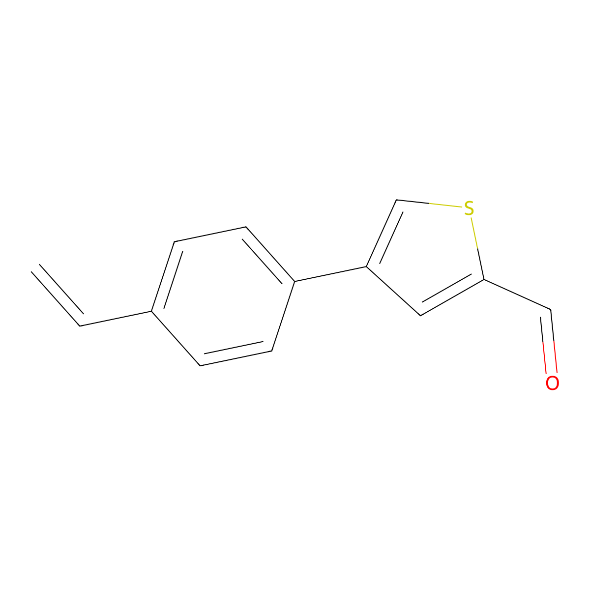 4-(4-Ethenylphenyl)thiophene-2-carbaldehyde molecular structure, CAS 1888423-75-3