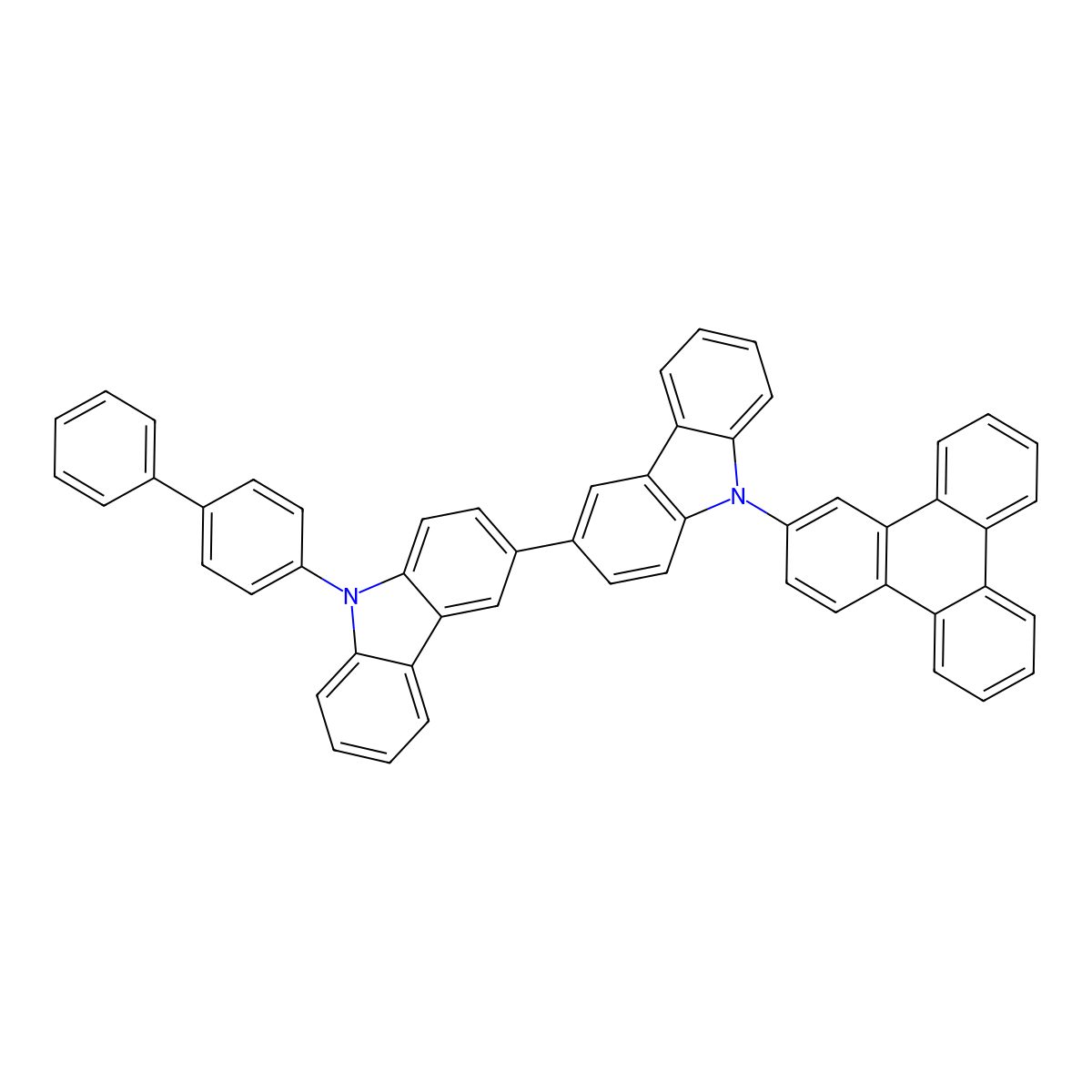 9-([1,1'-Biphenyl]-4-yl)-9'-(triphenylen-2-yl)-9H,9'H-3,3'-bicarbazole molecular structure, CAS 1888438-11-6
