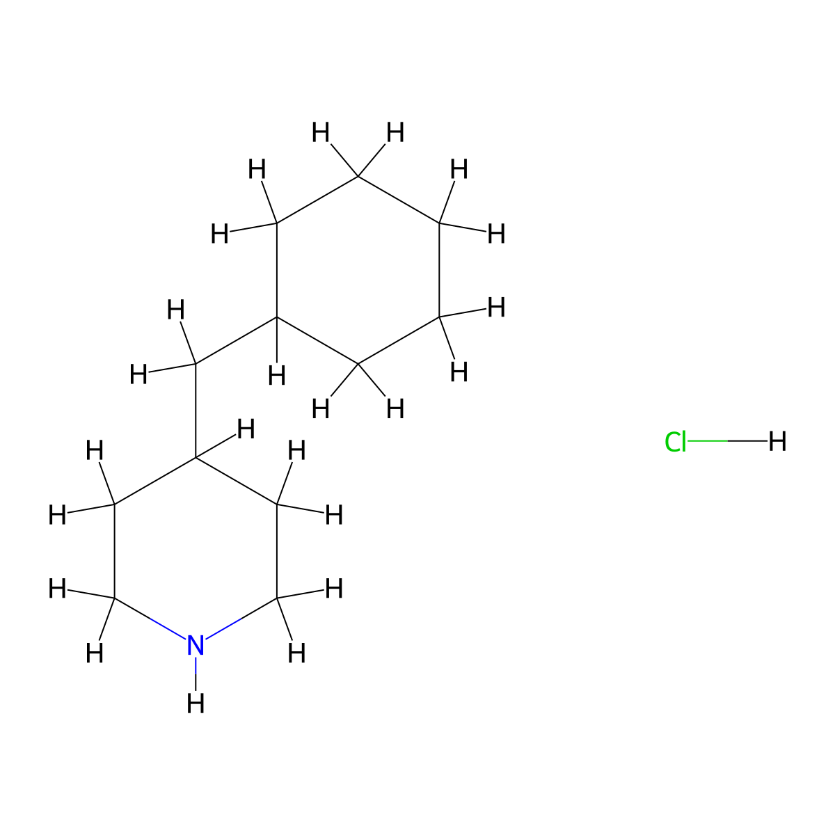 4-(Cyclohexylmethyl)piperidine hydrochloride molecular structure, CAS 188844-14-6