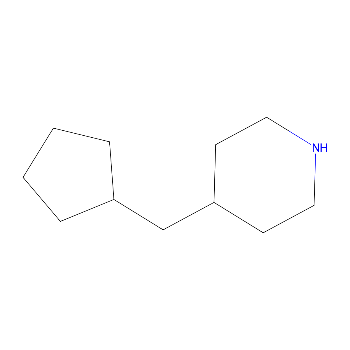 4-(Cyclopentylmethyl)piperidine molecular structure, CAS 188844-22-6