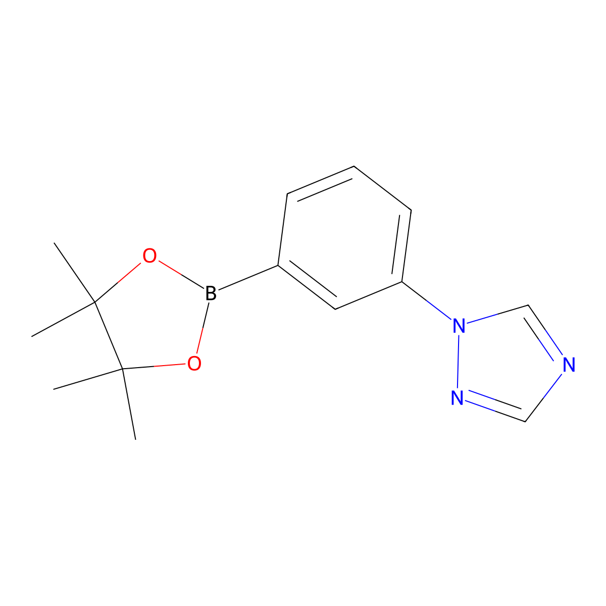 1-[3-(4,4,5,5-tetramethyl-1,3,2-dioxaborolan-2-yl)phenyl]-1H-1,2,4-triazole molecular structure, CAS 1888441-46-0