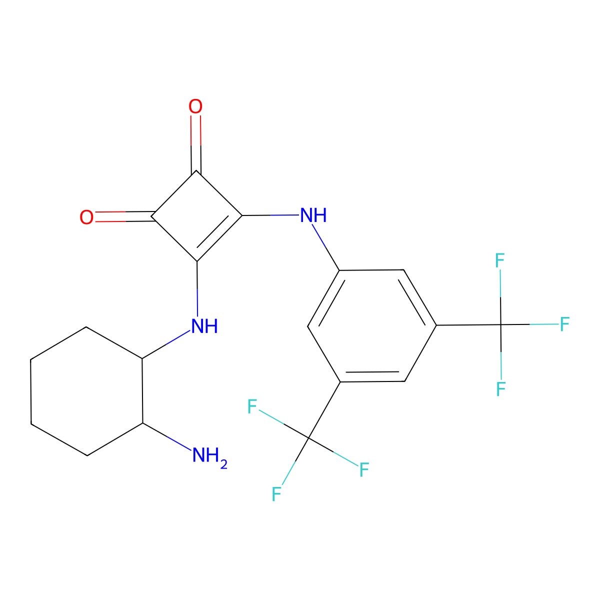 3-(((1R,2R)-2-Aminocyclohexyl)amino)-4-((3,5-bis(trifluoromethyl)phenyl)amino)cyclobut-3-ene-1,2-dione molecular structure, CAS 1888443-73-9