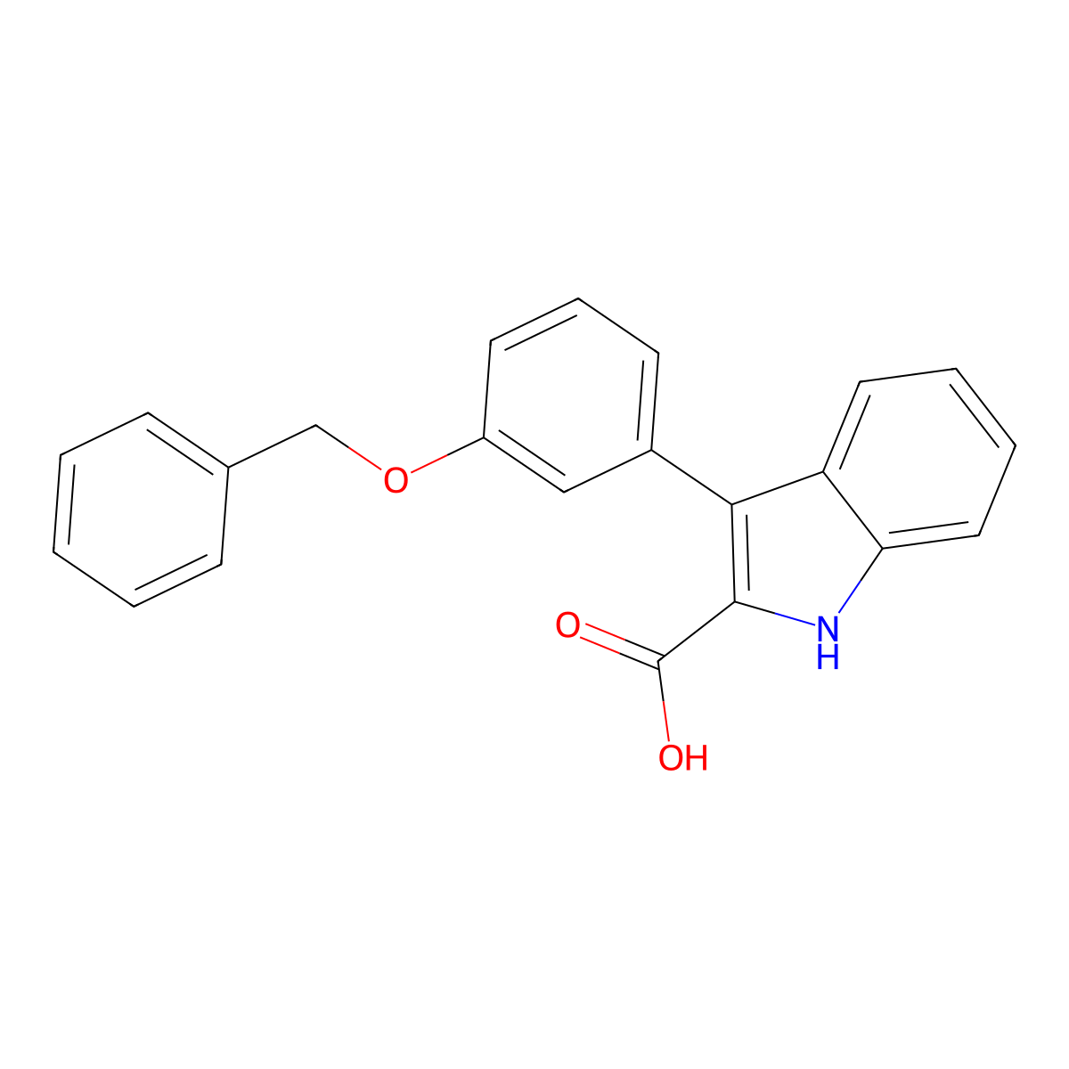 3-(3-phenylmethoxyphenyl)-1H-indole-2-carboxylic acid molecular structure, CAS 1888473-12-8