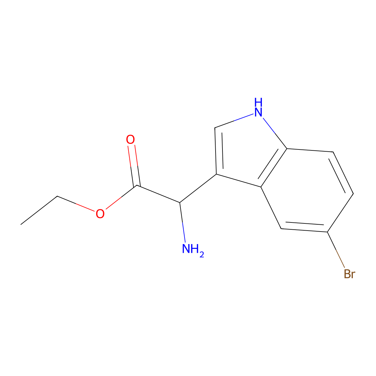 ethyl 2-amino-2-(5-bromo-1H-indol-3-yl)acetate molecular structure, CAS 1888488-93-4