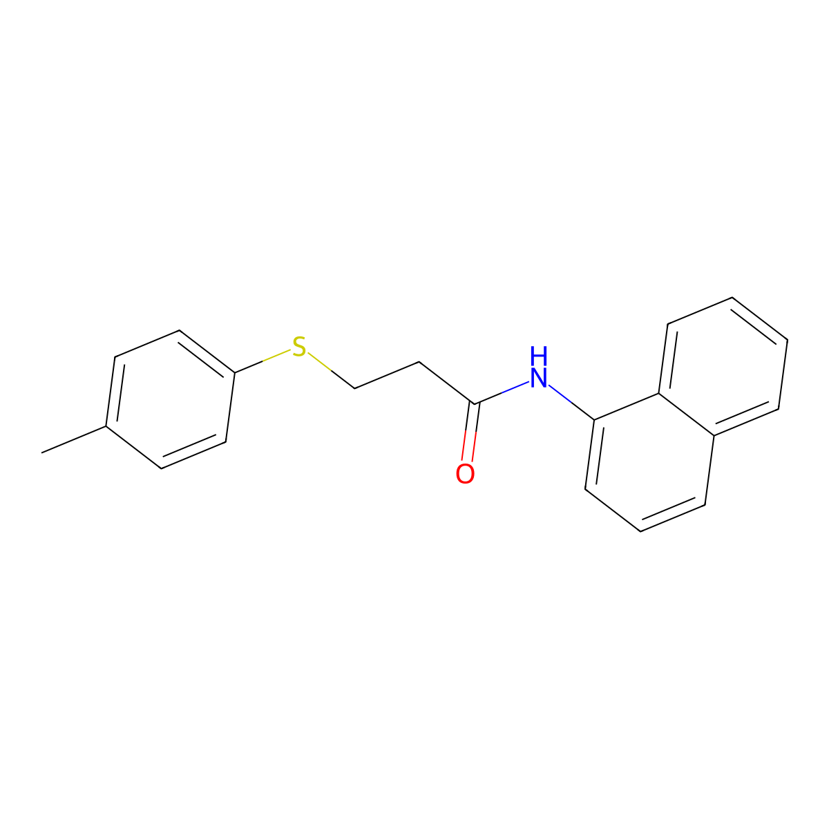 3-[(4-methylphenyl)sulfanyl]-N-(naphthalen-1-yl)propanamide molecular structure, CAS 188849-53-8