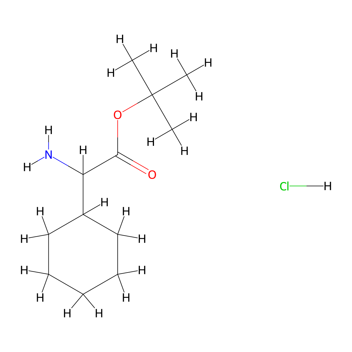 Tert-butyl 2-amino-2-cyclohexylacetate hydrochloride molecular structure, CAS 1888498-82-5