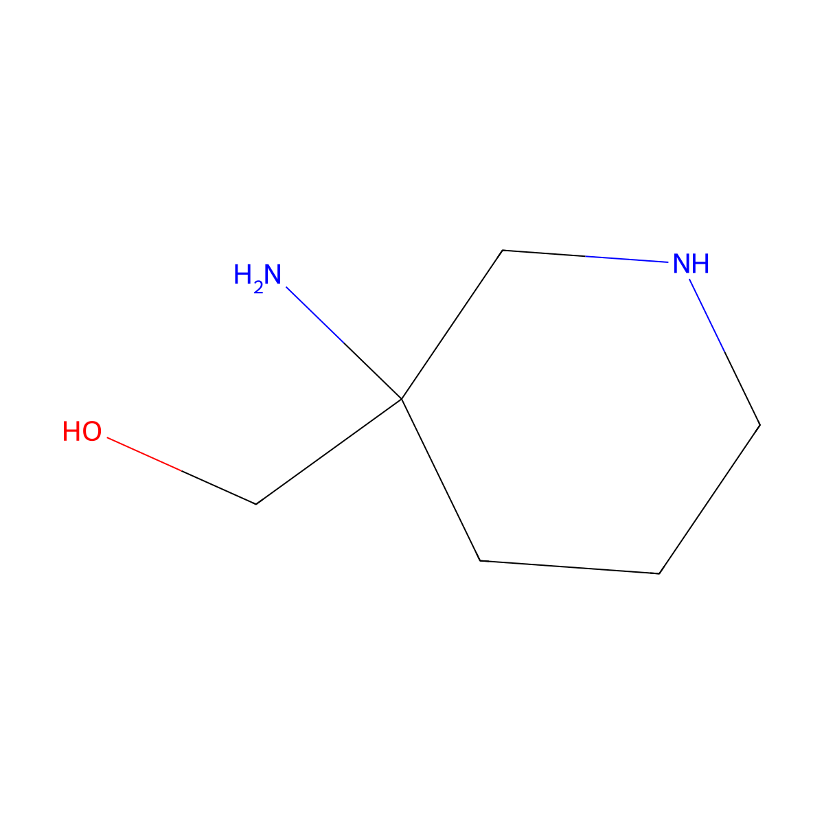 (3-Aminopiperidin-3-yl)methanol molecular structure, CAS 1888505-39-2
