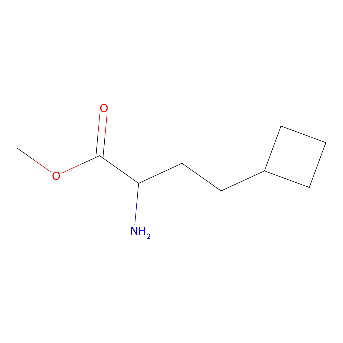 Methyl 2-amino-4-cyclobutylbutanoate molecular structure, CAS 1888507-47-8