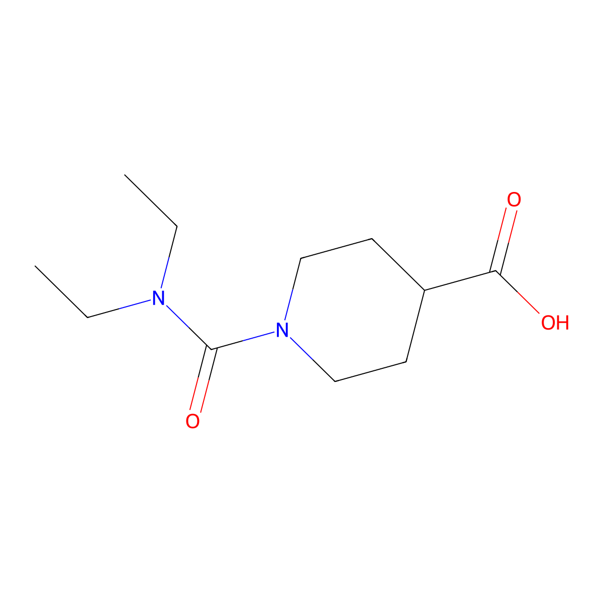 1-[(Diethylamino)carbonyl]piperidine-4-carboxylic acid molecular structure, CAS 188854-42-4