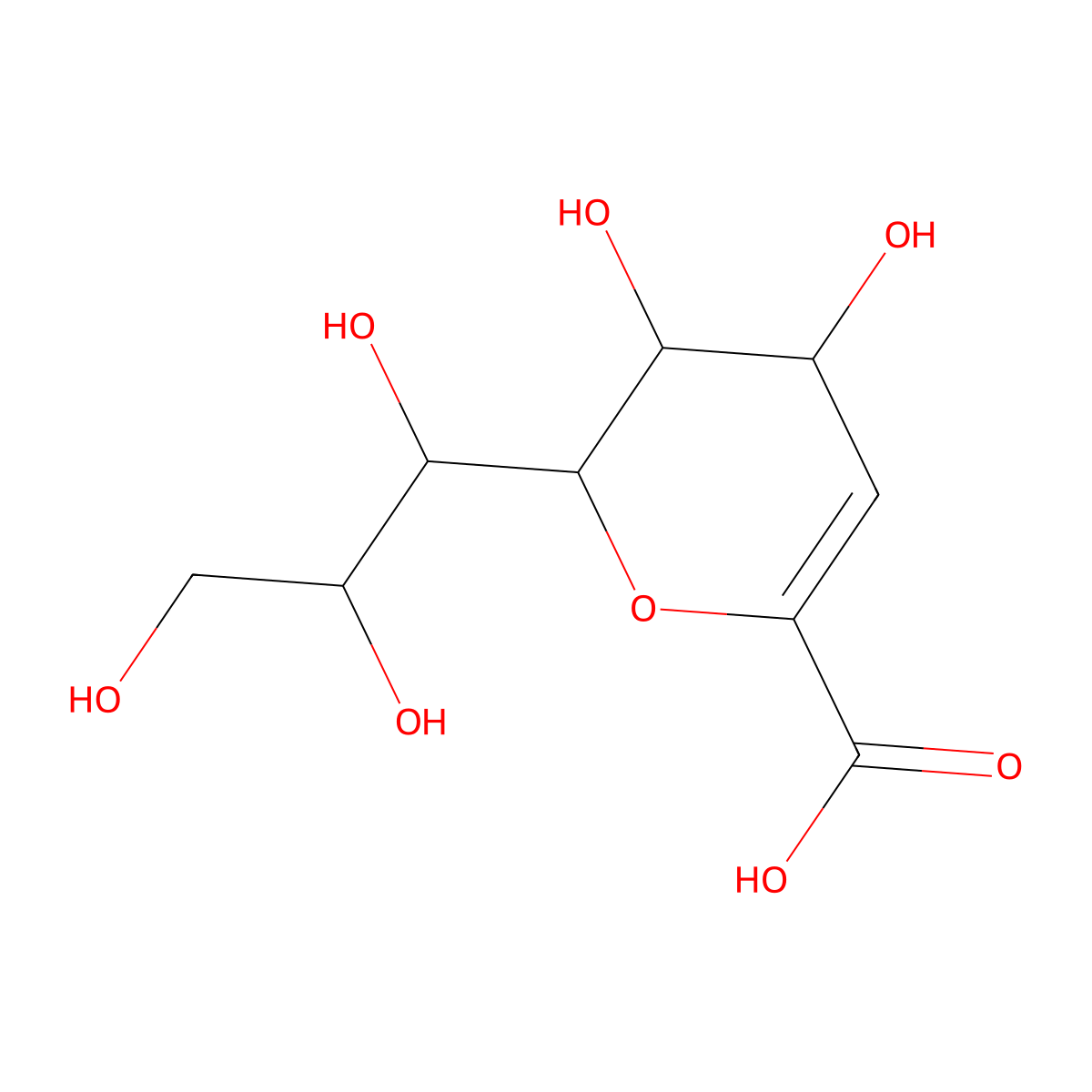 2,6-Anhydro-3-deoxy-D-glycero-D-galacto-non-2-enoic Acid molecular structure, CAS 188854-96-8