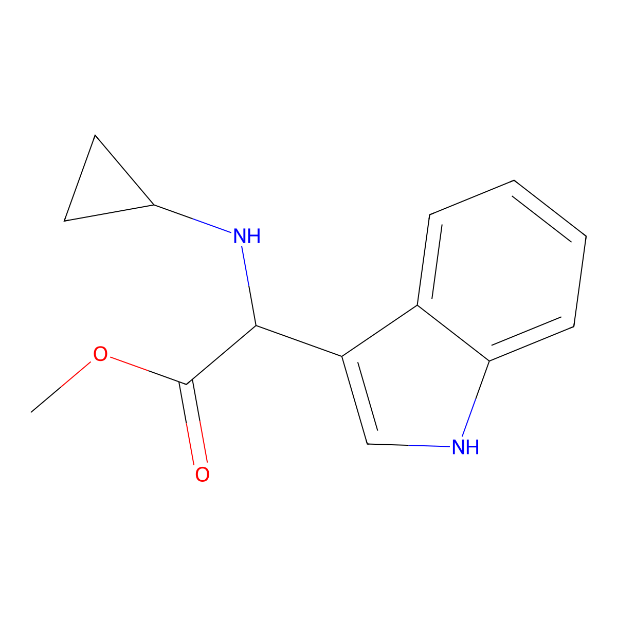 methyl 2-(cyclopropylamino)-2-(1H-indol-3-yl)acetate molecular structure, CAS 1888545-46-7