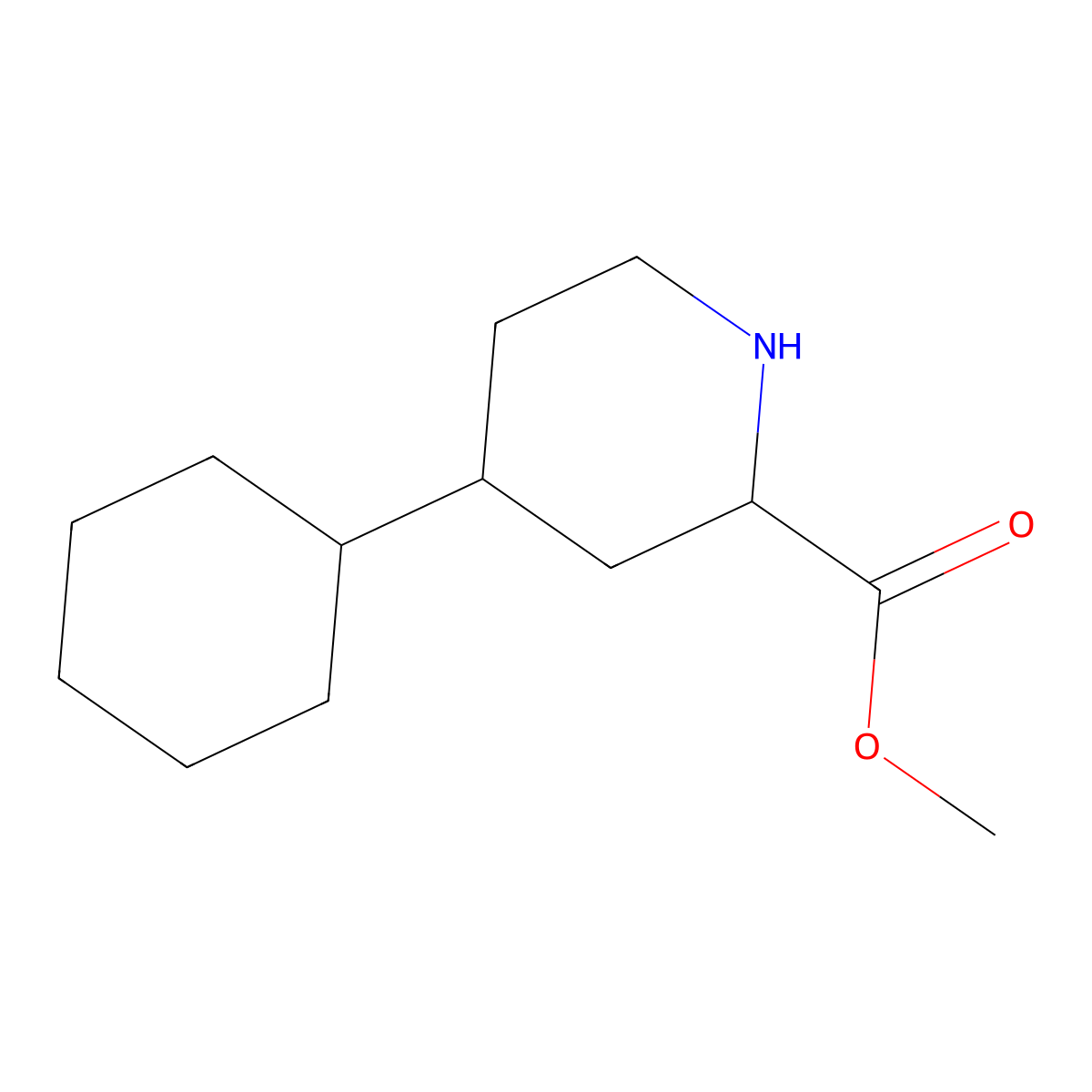 Methyl 4-cyclohexylpiperidine-2-carboxylate molecular structure, CAS 1888559-78-1