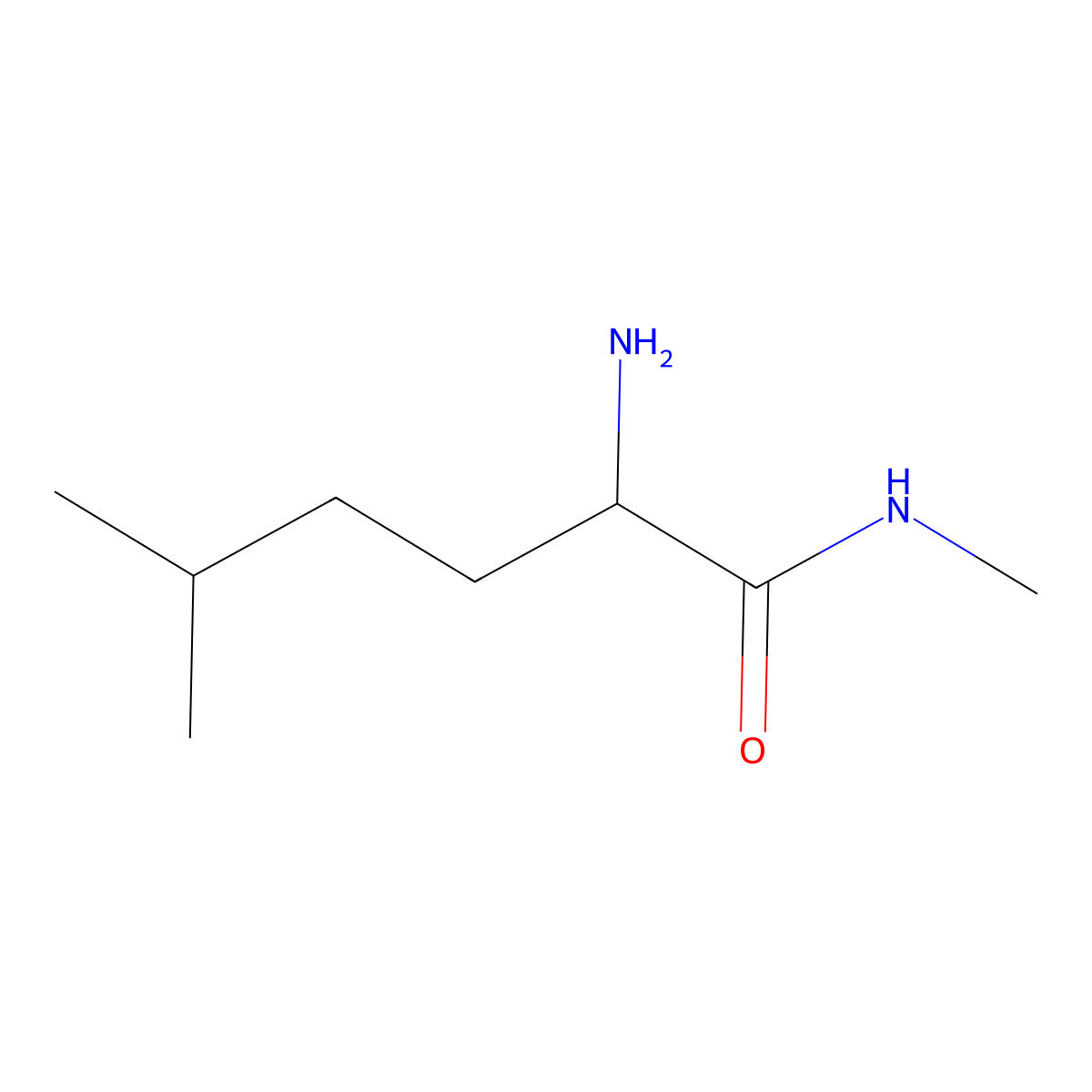 2-amino-N,5-dimethylhexanamide molecular structure, CAS 1888581-36-9