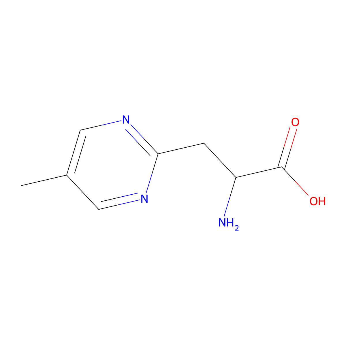 2-Amino-3-(5-methylpyrimidin-2-yl)propanoic acid molecular structure, CAS 1888583-02-5