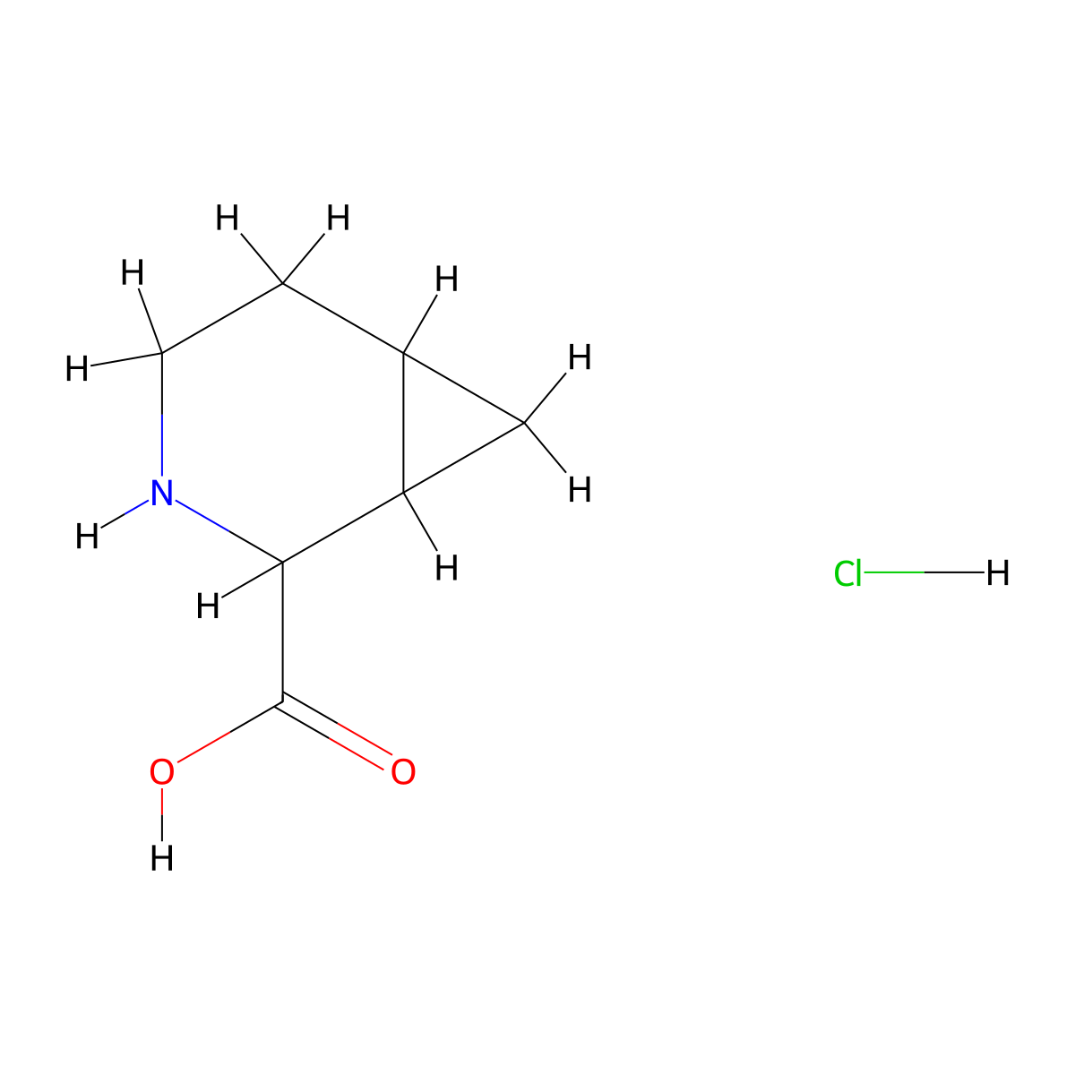 3-Azabicyclo[4.1.0]heptane-2-carboxylic acid hydrochloride molecular structure, CAS 1888587-45-8