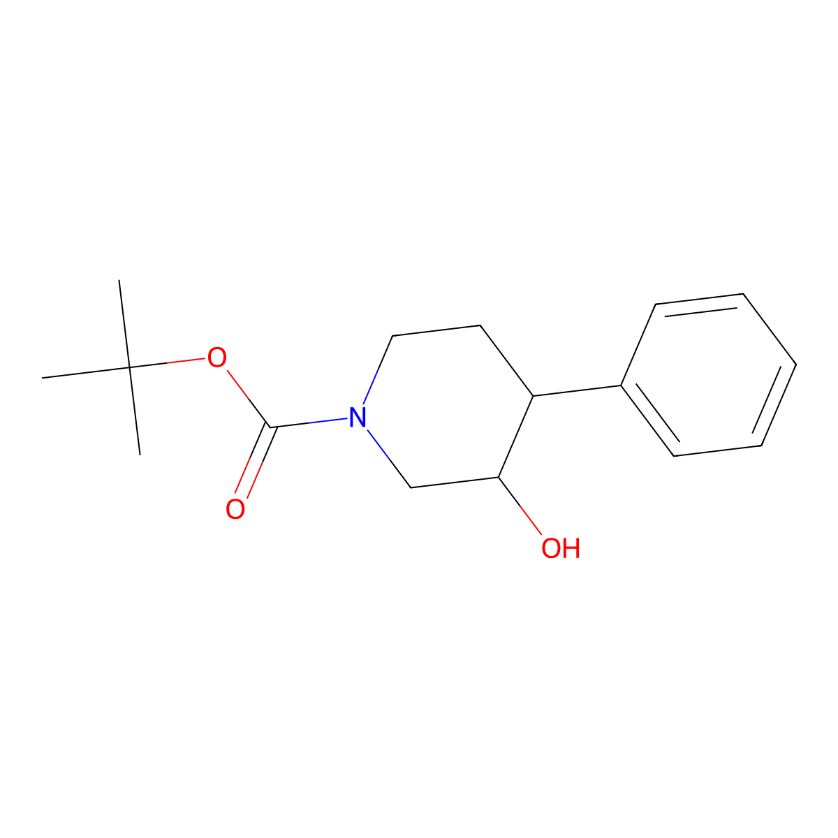 tert-Butyl (3S,4S)-3-hydroxy-4-phenylpiperidine-1-carboxylate molecular structure, CAS 188860-92-6