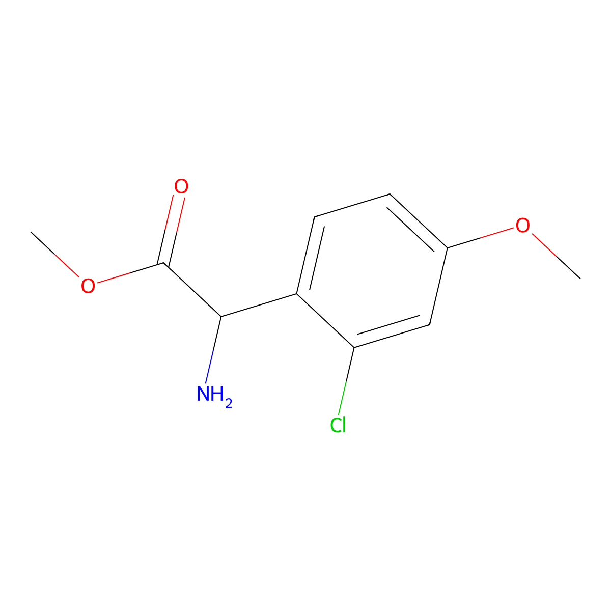 Methyl 2-Amino-2-(2-chloro-4-methoxyphenyl)acetate molecular structure, CAS 1888616-97-4