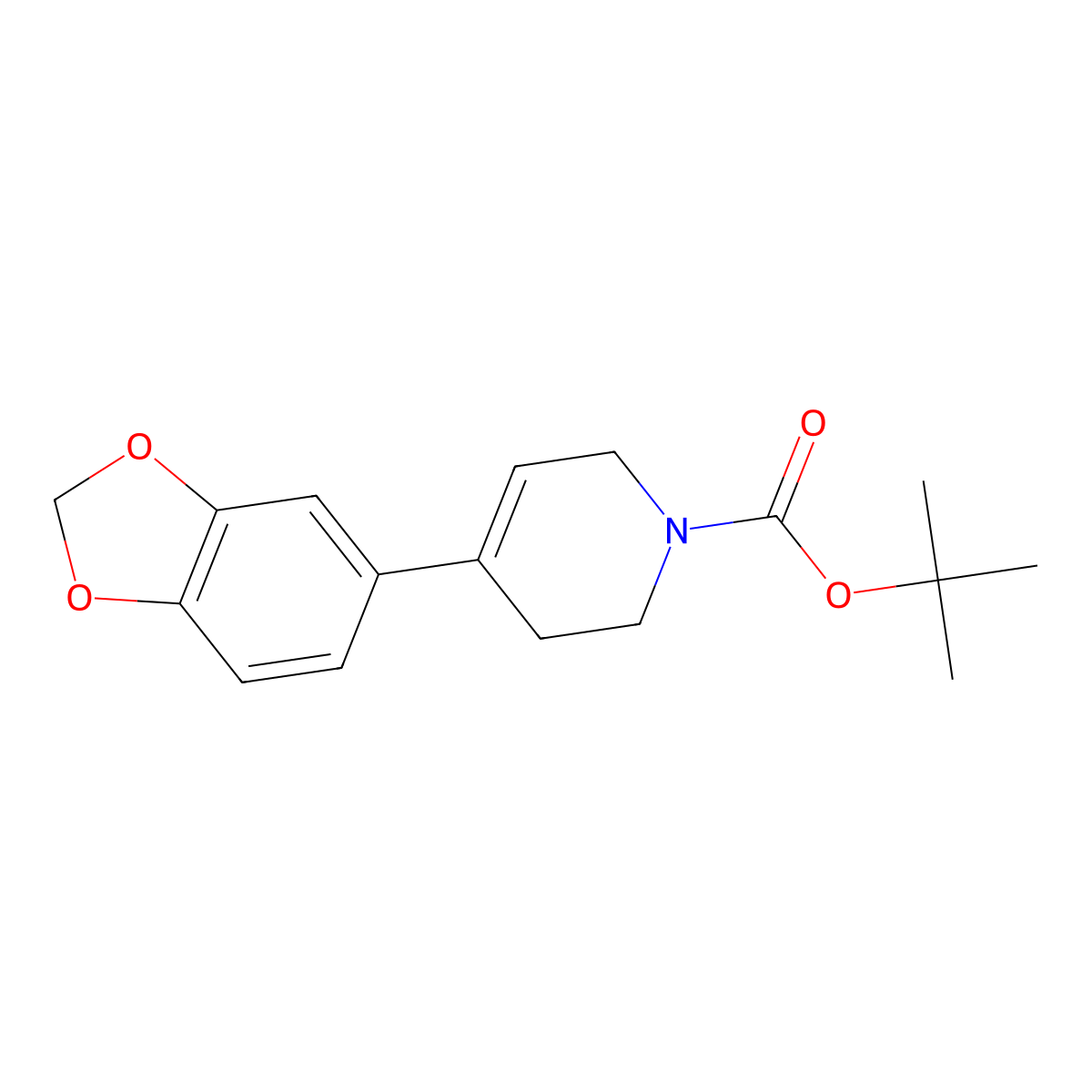 4-Benzo[1,3]dioxol-5-yl-3,6-dihydro-2H-pyridine-1-carboxylic acid tert-butyl ester molecular structure, CAS 188862-20-6