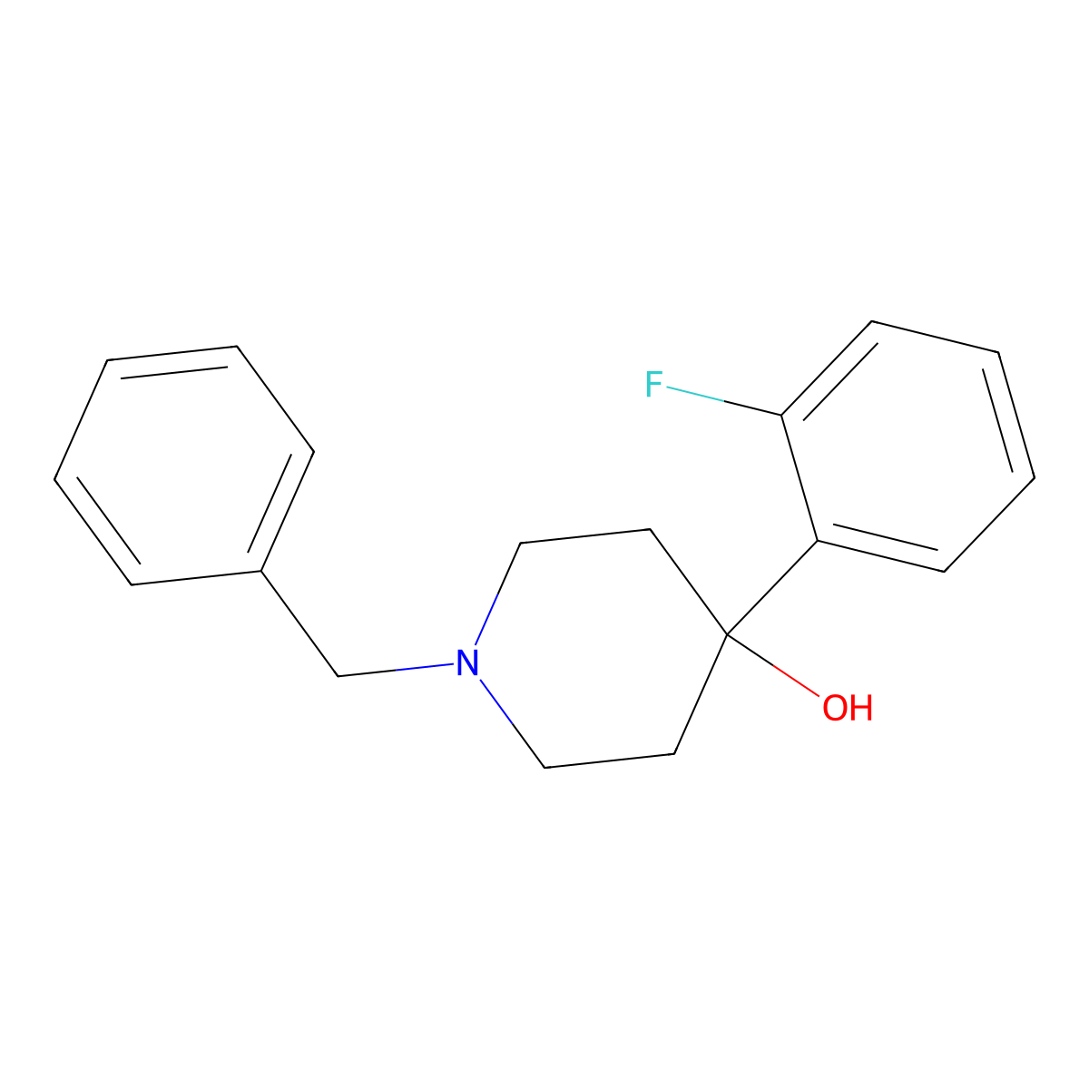 4-(2-Fluorophenyl)-1-(phenylmethyl)-4-piperidinol molecular structure, CAS 188863-49-2