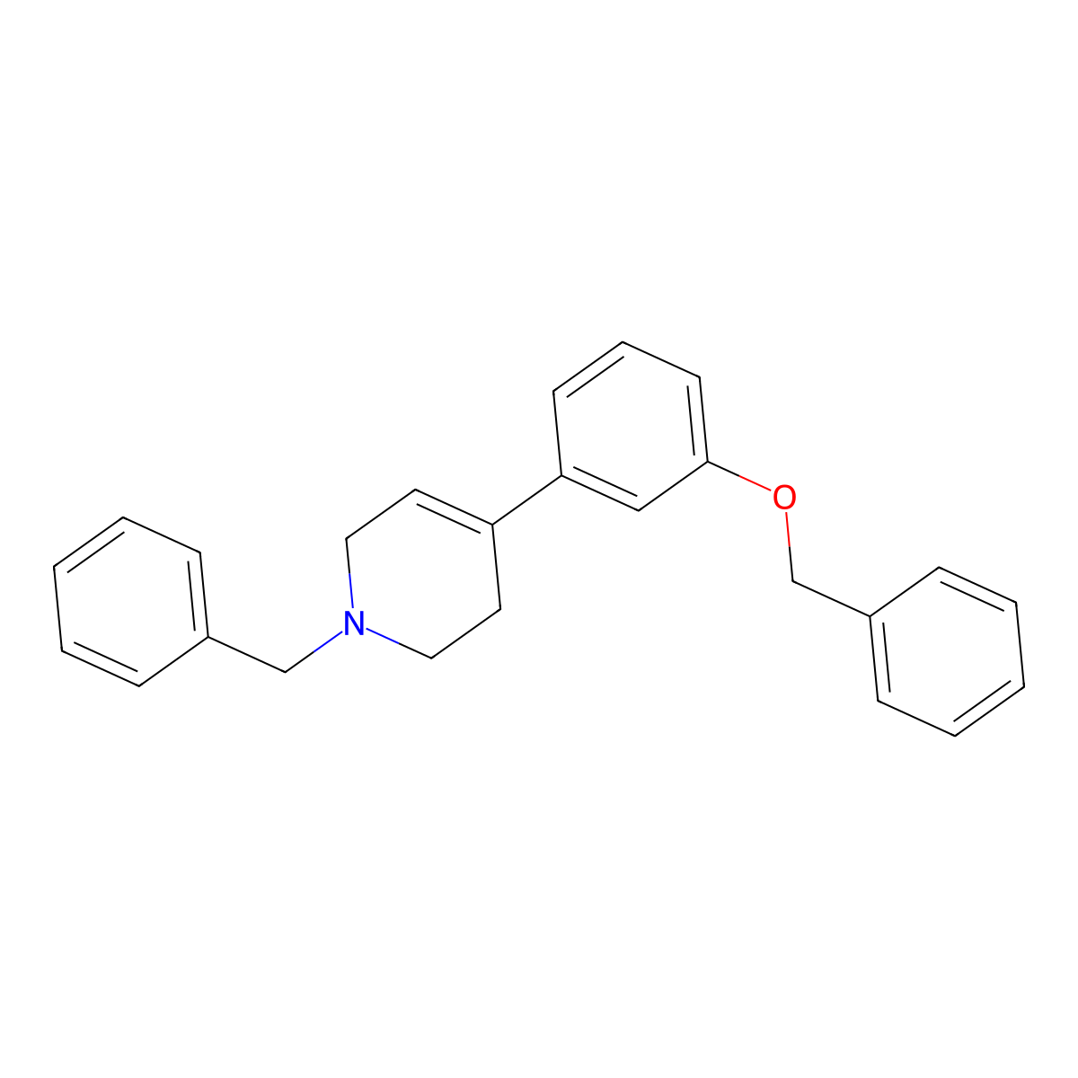 1,2,3,6-Tetrahydro-4-[3-(phenylmethoxy)phenyl]-1-(phenylmethyl)pyridine molecular structure, CAS 188863-56-1