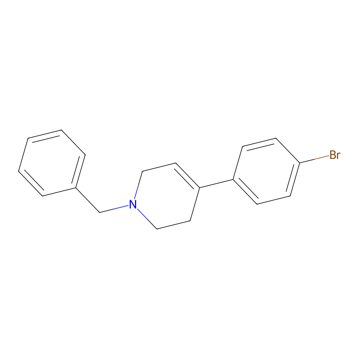 4-(4-Bromophenyl)-1,2,3,6-tetrahydro-1-(phenylmethyl)pyridine molecular structure, CAS 188863-87-8