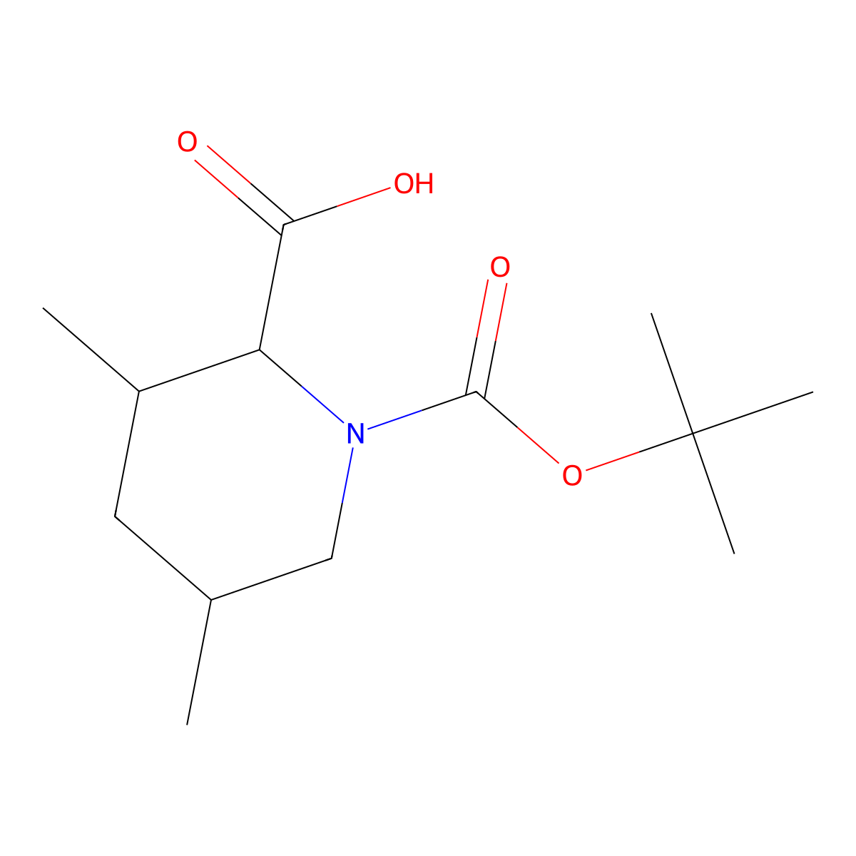 1-[(Tert-butoxy)carbonyl]-3,5-dimethylpiperidine-2-carboxylic acid molecular structure, CAS 1888643-71-7